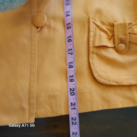 Vintage Larry Levine Orange Linen Blend Cropped 3/4 Sleeve Jacket Sz M - Picture 16 of 17
